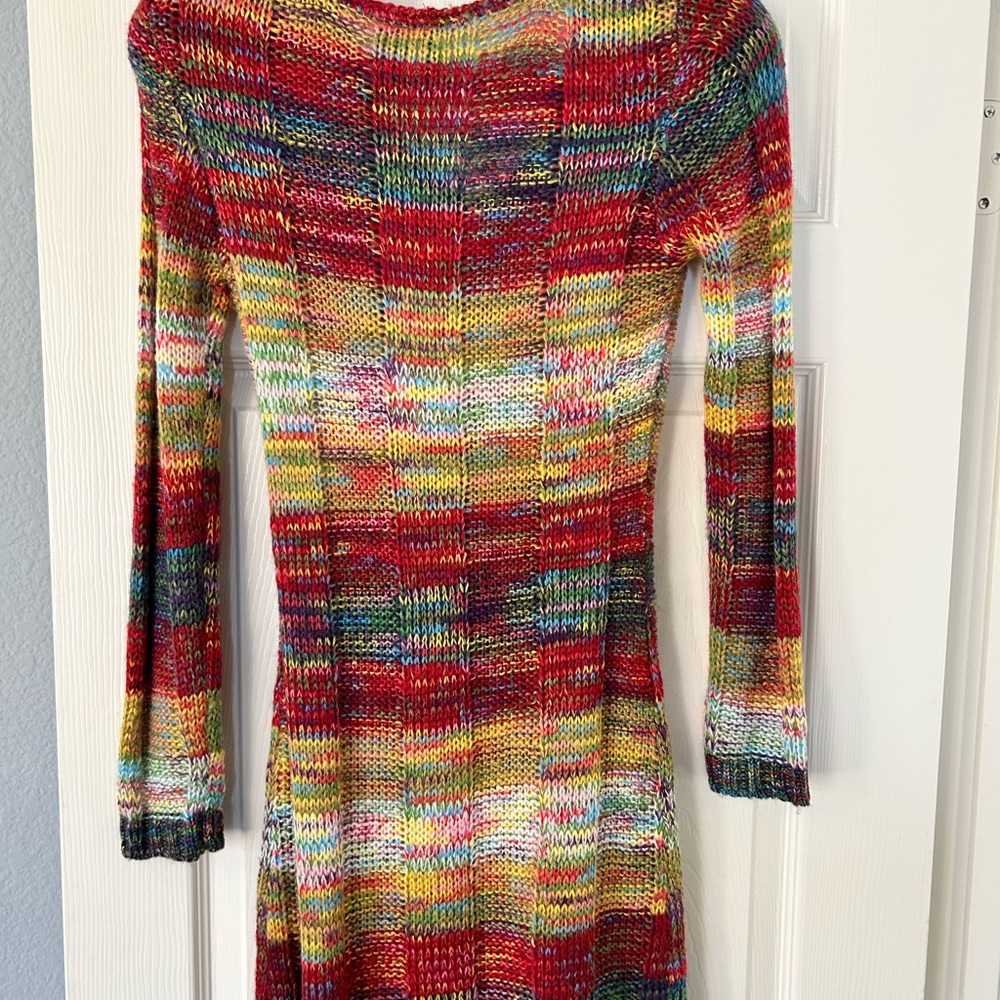 Colorful Knit Long Sleeve Dress 👗 - Picture 5 of 7